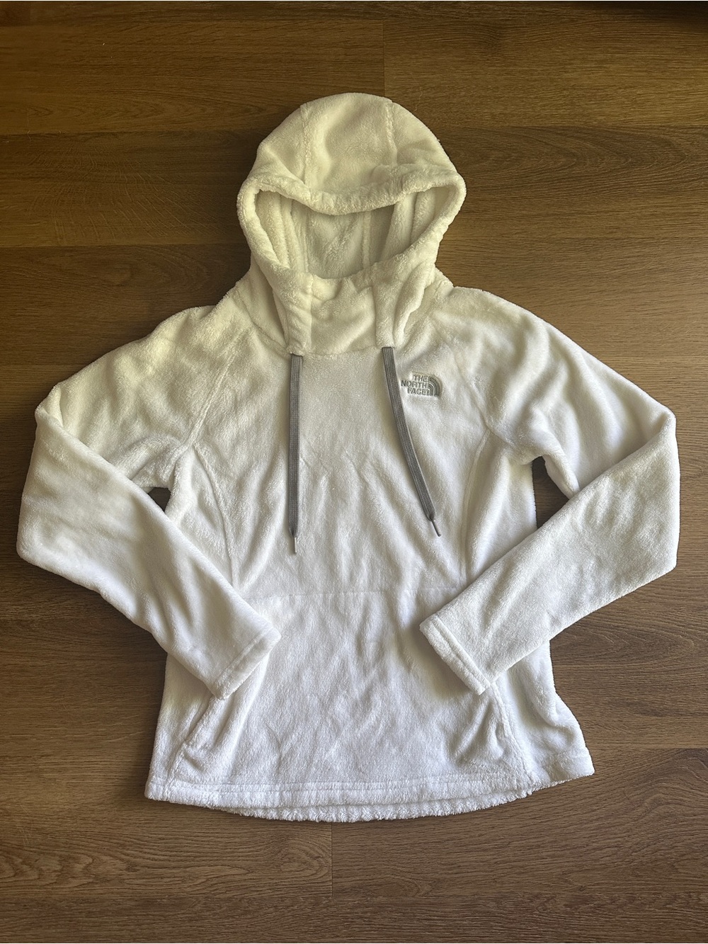 The North Face Women’s White Raschel Fleece Cowl Neck Hoodie Pullover Size S